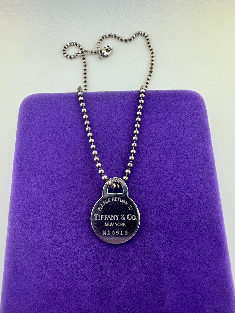 💛 Classic Tiffany & Co. Sterling Silver Round RTT Tag Necklace | New York Design